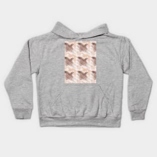 Houndstooth, brown abstract Kids Hoodie